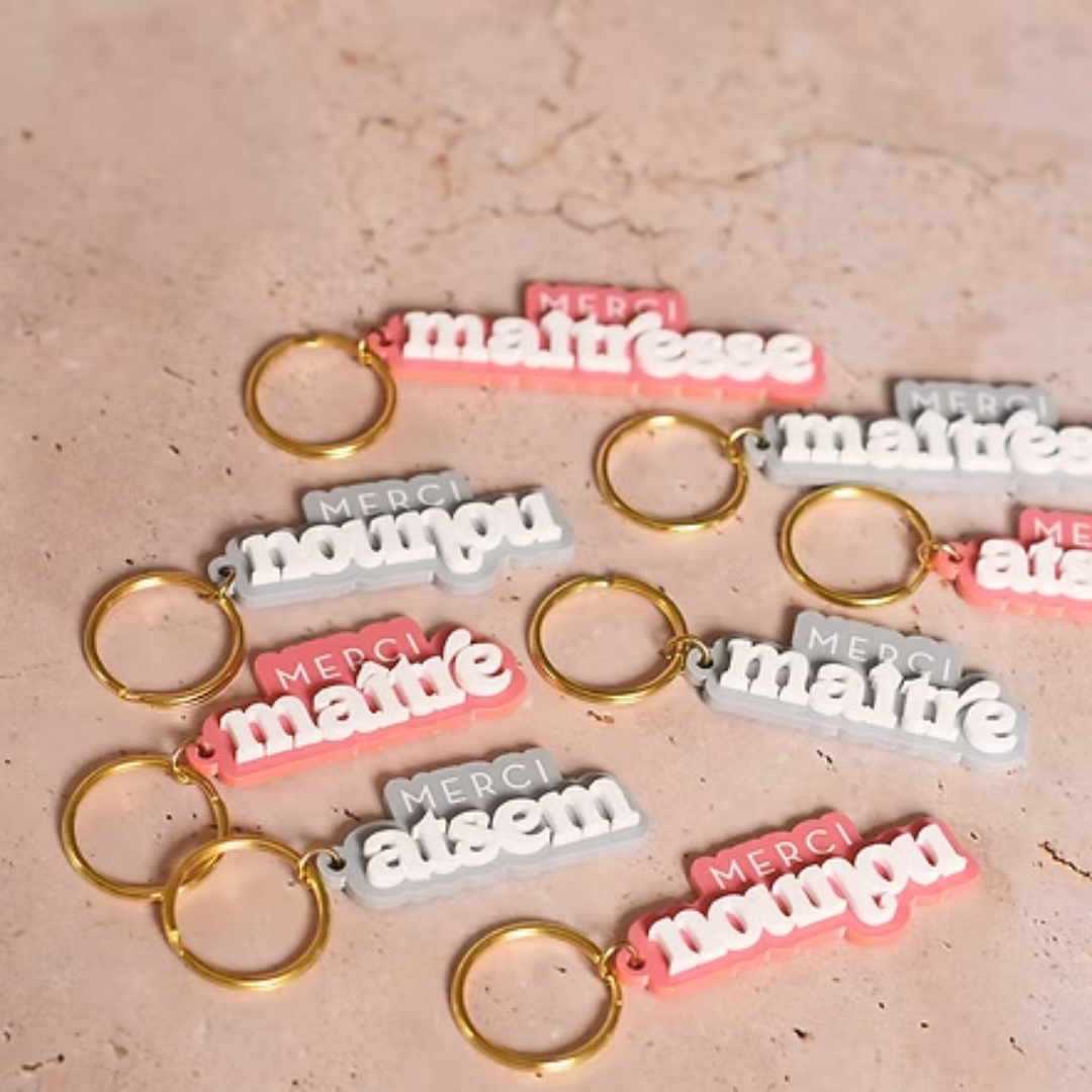 porte-clés Merci Maître cadeau de fin d'année scolaire