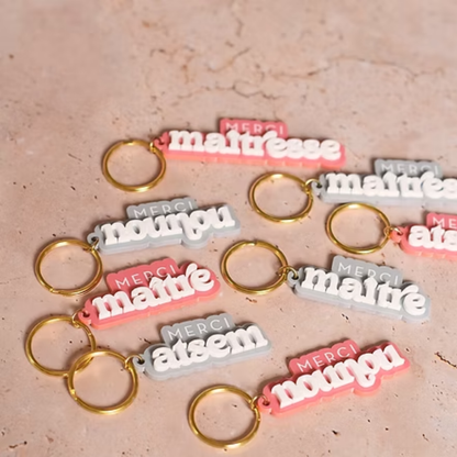porte-clés Merci Maître cadeau de fin d'année scolaire